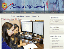 Tablet Screenshot of hiringstaffservices.com